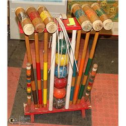 1960'S CROQUET SET WOOD COMPLETE