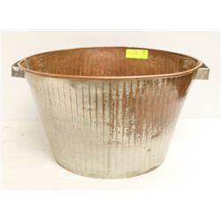 LARGE COPPER LINED POT 16" ACROSS