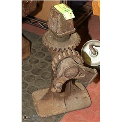 VINTAGE CAR JACK 12" TALL, FULLY FUNCTIONAL