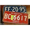 Image 1 : 2 ALBERTA LICENSE PLATES - 1960, 1964