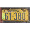 Image 1 : ANTIQUE ALBERTA 1933 LICENSE PLATE