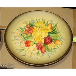 ANTIQUE 1958 BOSSON PLATE 13" SPRING FLOWERS