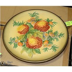 VINTAGE 1968 BOSSON PLATE 13" CHRYSANTHEMUMS