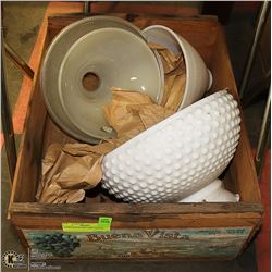 4 VINTAGE GLASS LAMP SHADES