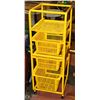 Image 1 : 4-TIER YELLOW PRODUCE CART ON WHEELS.