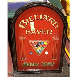BILLIARDS HAVEN WALL HANGING PLAQUE