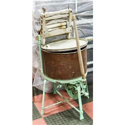 LARGE COPPER CLOTHES WASHER WITH WRINGER