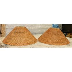 2 VINTAGE FIBERGLASS/RETRO LAMP SHADES LARGE