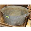 Image 1 : LARGE TUB, METAL WITH WOODEN HANDLES  PLUS