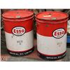 Image 1 : 2 ANTIQUE RED ESSO METAL OIL PAILS