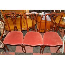 SET OF 3 CHIP N DALE DINING CHAIRS - OUT OF