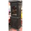 Image 1 : DARK OAK HEAVILY CARVED CHINA CABINET 1870'S