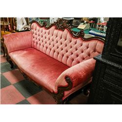 MINT CONDITION ANTIQUE BURLED WALNUT SCROLLED ENDS