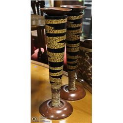 PAIR OF AFRICAN CANDLE STICKS