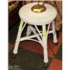 Image 1 : ANTIQUE WICKER STOOL ON CASTORS.