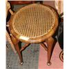 Image 1 : BURLED WALNUT/WICKER SIDE TABLE / STOOL