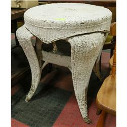 FROM FCJ CONVENT 1887 WHITE WICKER PARLOR TABLE