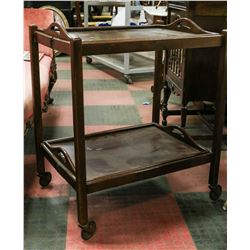 MAHOGANY BUTLERY CART - FOLDING WITH 2 LIFT OFF