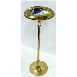 BRASS ASHTRAY STAND WITH PORCELAIN DISH