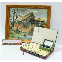 LOT OF 4 CHINESE COLLECTIBLES; PICTURE; BAODING