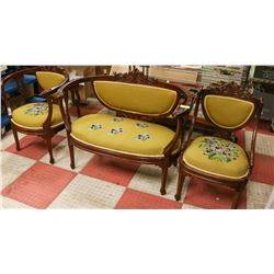 SCOTTISH ANTIQUE 3 PIECE CHAIR SET