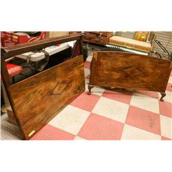 ANTIQUE DOUBLE HEADBOARD/FOOT AND RAILS