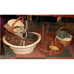 LOT OF WICKER BASKETS - HANDMADE