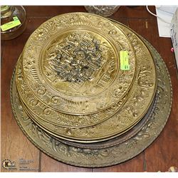 LOT OF 6 VINTAGE BRASS COPPER PLATES