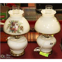 PAIR OF KEROSINE STYLE DESK LAMPS