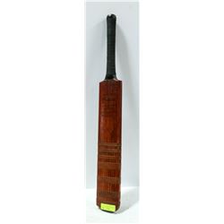WOODEN HAND PAINTED CRICKET BAT. MADE IN LONDON.