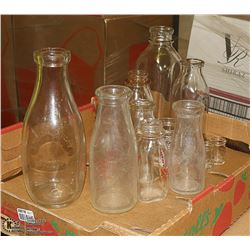 ASSORTED VINTAGE MILK AND CREAM BOTTLES