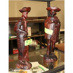 LOT OF 2 WOOD CARVED ORNAMENTS