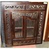 Image 1 : WOOD CARVED WALL HANGING MIRROR WITH SHUTTERS