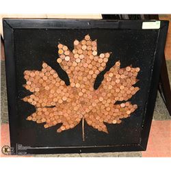MAPLE LEAF DCOR FRAMED (MADE WITH 1CENT COINS)