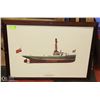 Image 1 : LARGE PICTURE OF "S.S, PUKE" 36" X 26' FRAMED AND