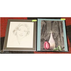 LOT OF 2 FRAMED ESTATE PICTURES