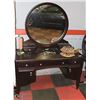 Image 1 : WOOD VANITY WITH MIRROR. FURNITURE. 60" X 49" X 20
