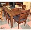 Image 1 : WOOD TONE TABLE WITH 6 SIDECHAIRS AS IS
