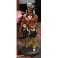 NATIVE WARRIOR FIGURE HAS DAMAGED AREAS