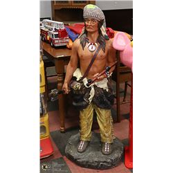 NATIVE WARRIOR FIGURE HAS DAMAGED AREAS