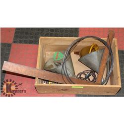 VINTAGE FUNNELS, SQUARE, ELECTRCIAL FISH TAPE