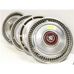 VINTAGE CADILLAC 15" HUB CAPS SET OF 4