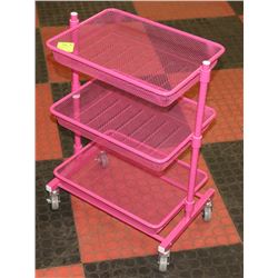 PINK ROLLING CRAFT CART