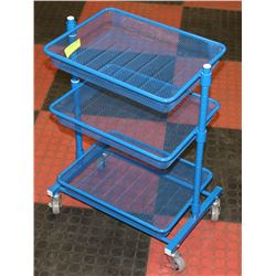 BLUE ROLLING CRAFT CART