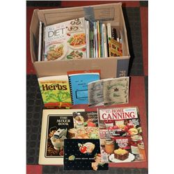 BOX OF VINTAGE COOKBOOKS AND MORE