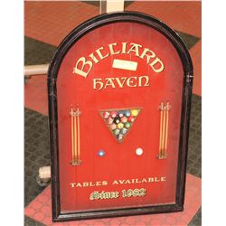 BILLIARDS PLAQUE