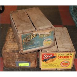 3 ORANGE CRATES