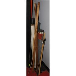 BUNDLES OF HAND MADE BOWS AND ARROWS