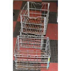 3 HEAVY STEEL SILVERWOODS DAIRY MILK CRATES