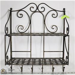 METAL WALL HANGING SHELF/COAT HANGER